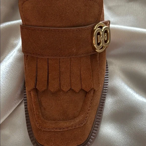 Sam Edelman Women’s Chunky Heel Brown Suede Loafers Size 7.5 Like New - Picture 5 of 5